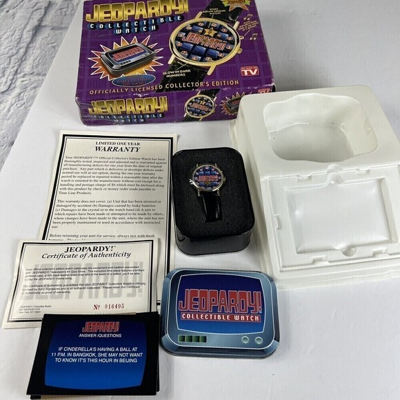 Jeopardy Game Show Collectible Watch includes All Pieces UnUsed Minor Box Damage - Picture 5 of 7